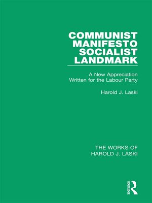 cover image of Communist Manifesto (Works of Harold J. Laski)